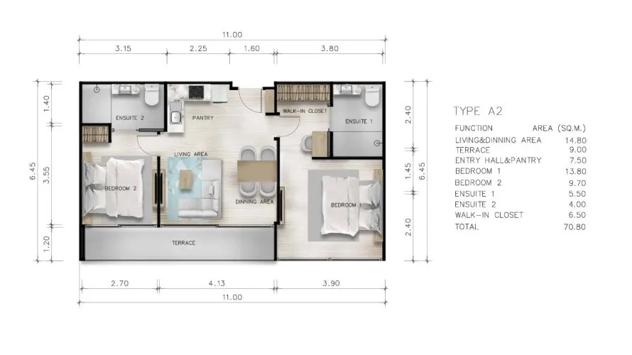 2 bedrooms condominium for sale, Rawai, Thailand No. 565 № 14