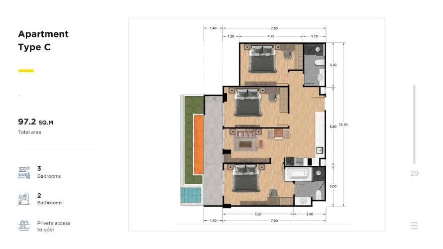 3 bedrooms condominium for sale, Rawai, Thailand No. 484 № 12