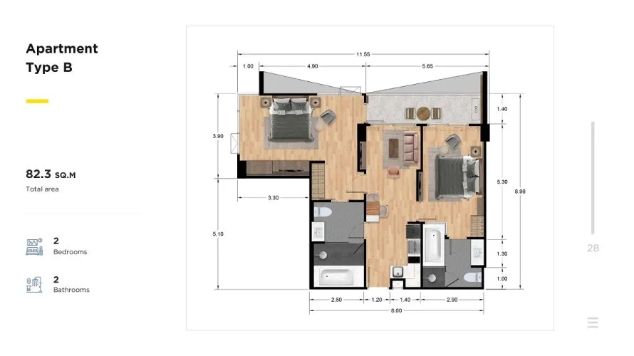 2 bedrooms condominium for sale, Rawai, Thailand No. 490 № 14